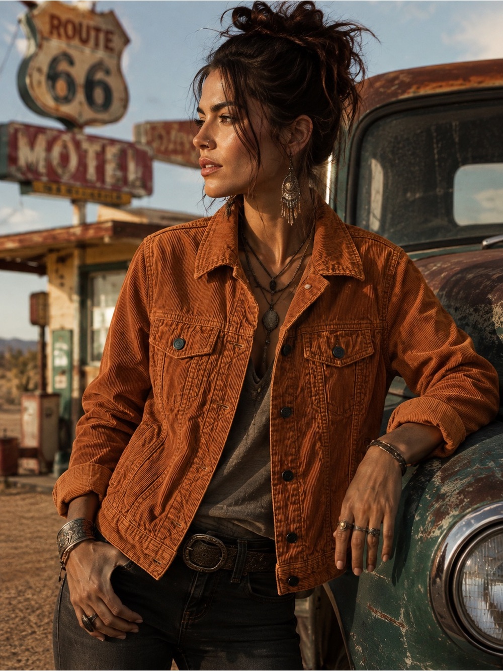 Old Navy Burnt Orange Corduroy Trucker Jacket